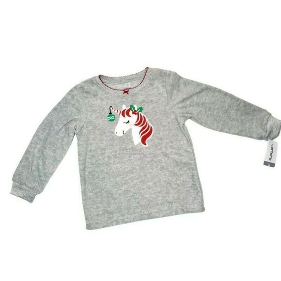 Carter's Christmas Unicorn Pajama Set Girls 2T NWT - Picture 5 of 9